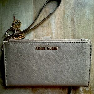 Anne Klein Beige Wristlet Wallet, used once!